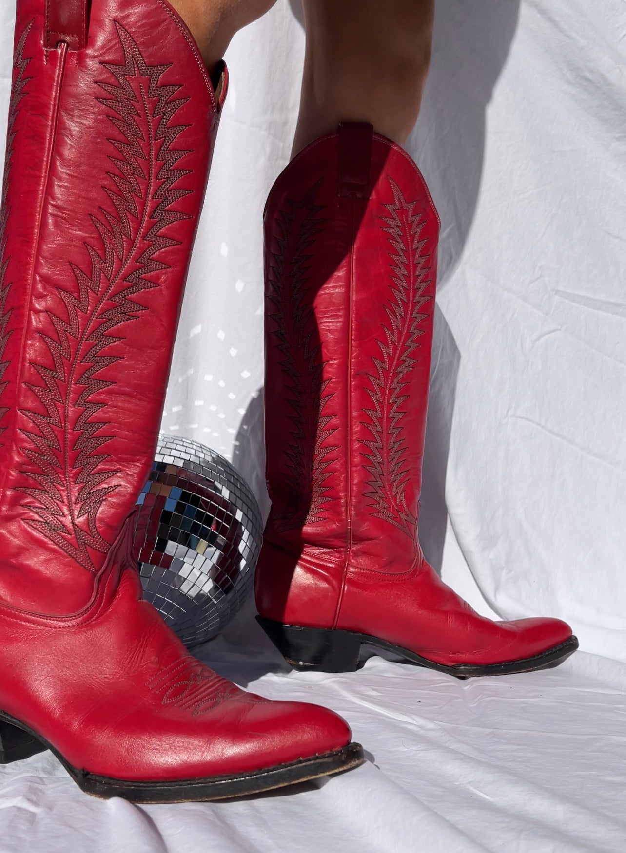 MIA Fiery Red Tall Cowboy Boots - SIZE 8