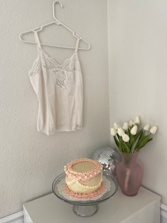 White Lace Slip Top