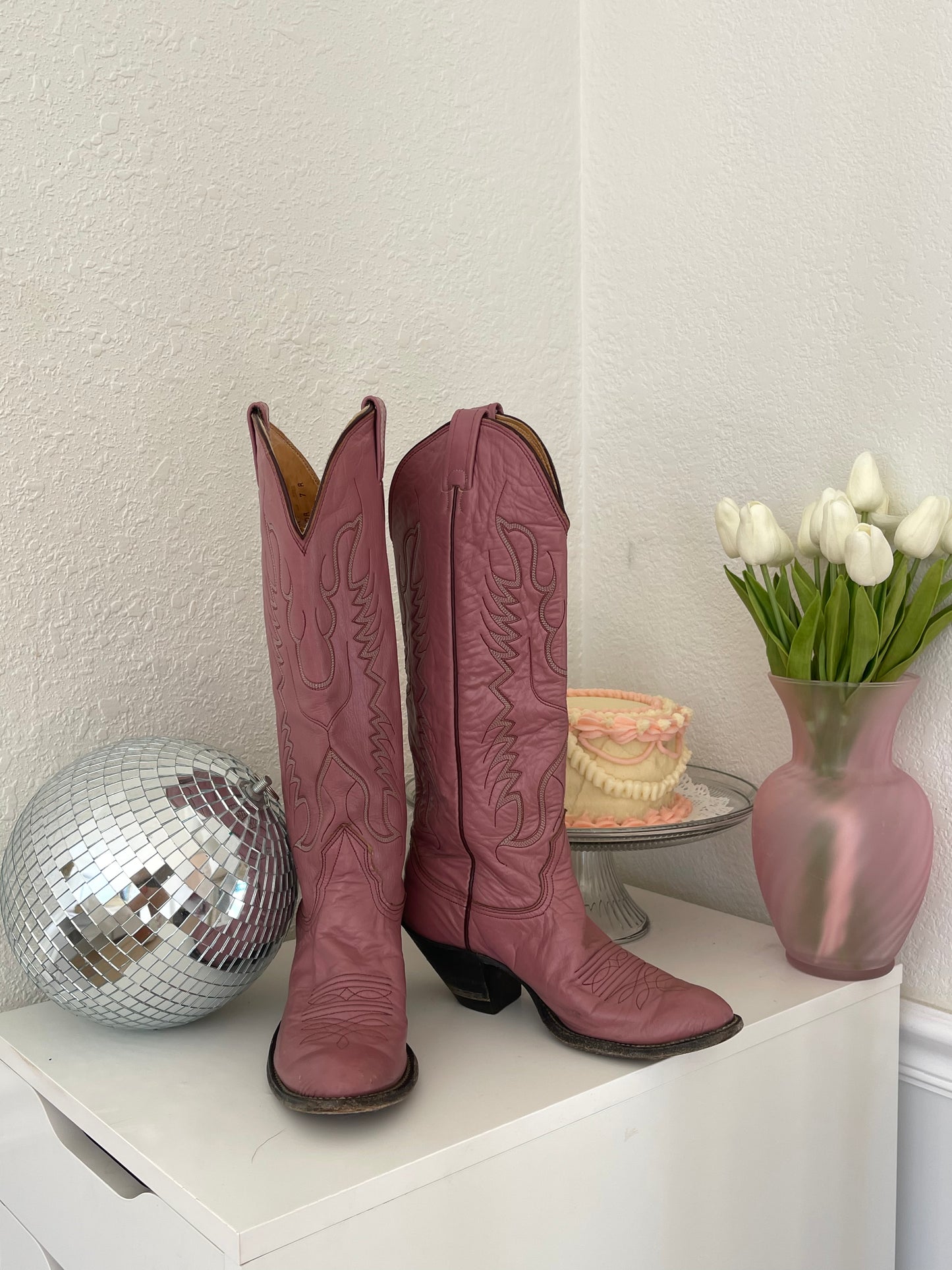 Magenta Vintage Cowboy Boots