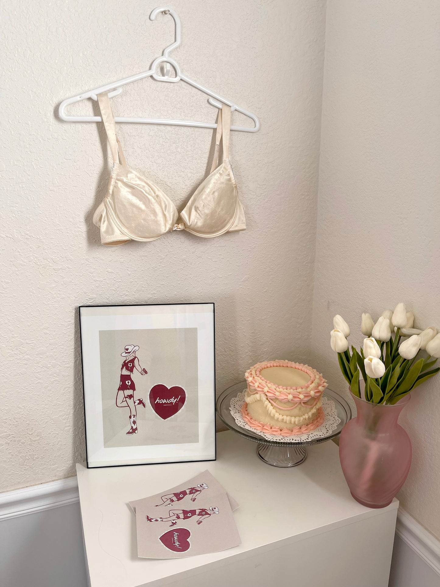 Vintage Satin Bra in Ivory