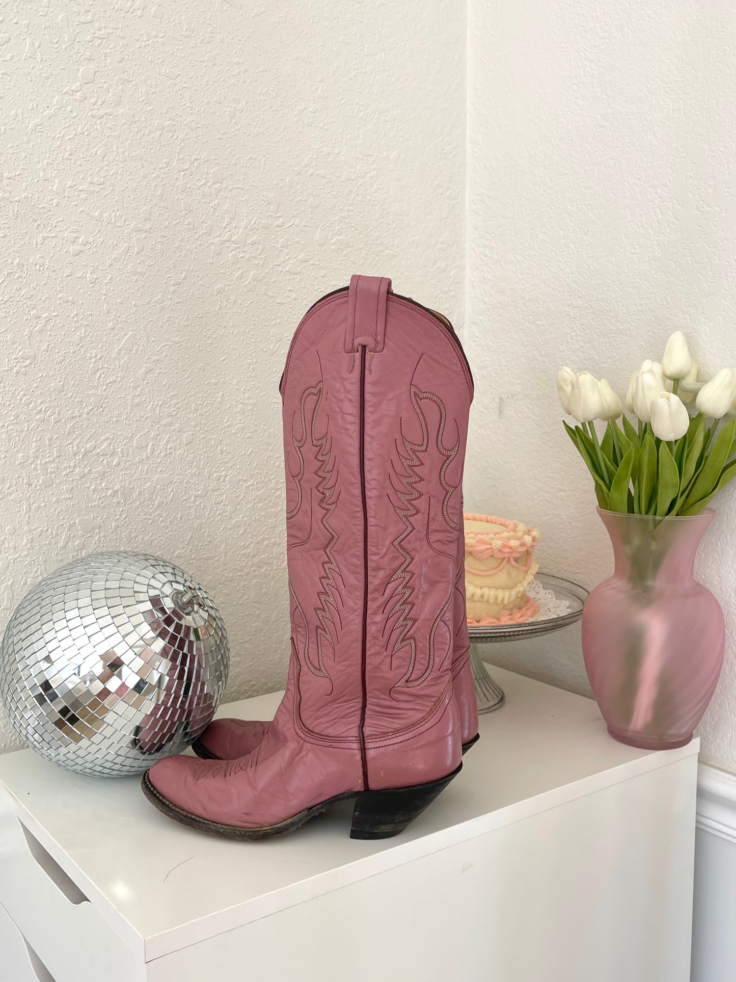 Magenta Vintage Cowboy Boots