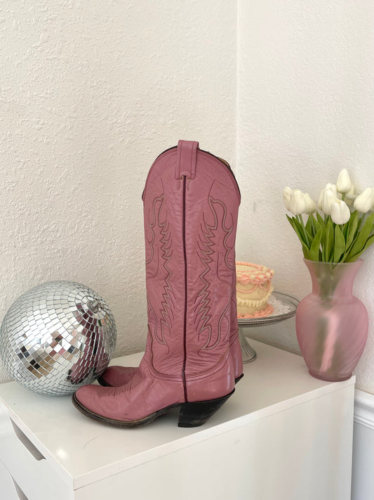 Magenta Vintage Cowboy Boots